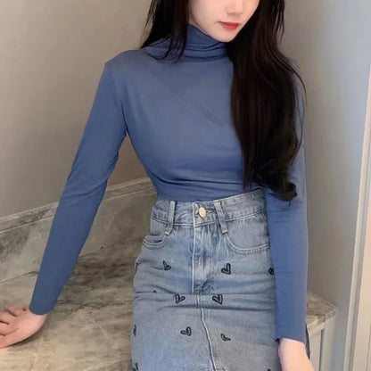 Slim Turtleneck Top – Korean Inspired