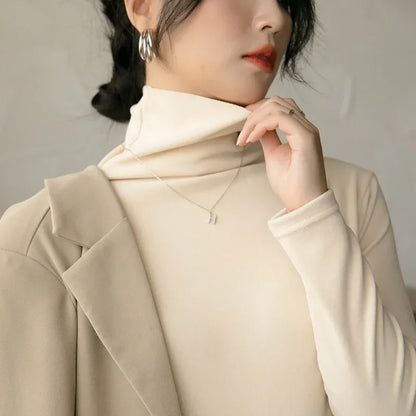 Soft Velvet Turtleneck Long Sleeve – Korean Style