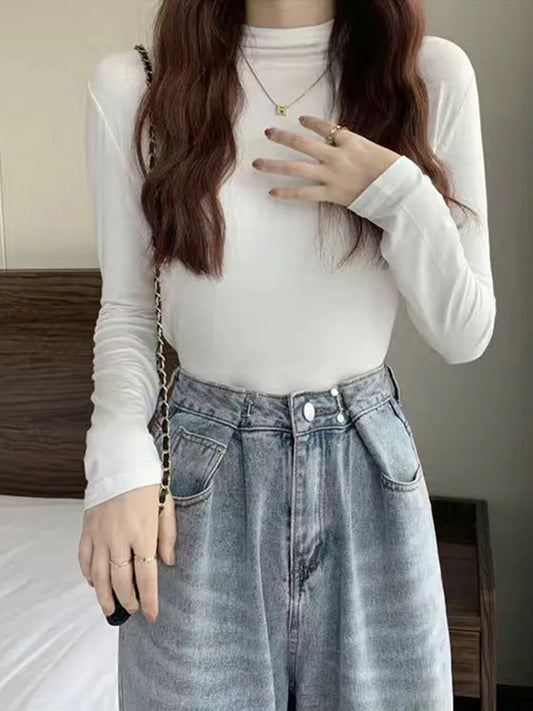 Slim Turtleneck Top – Korean Inspired