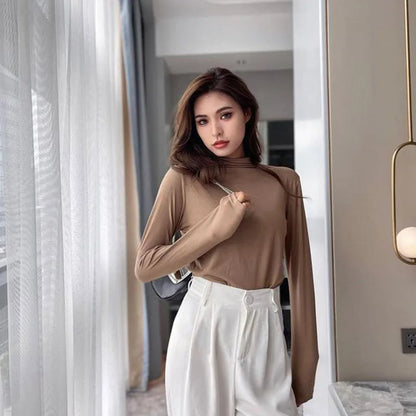 Slim Turtleneck Top – Korean Inspired