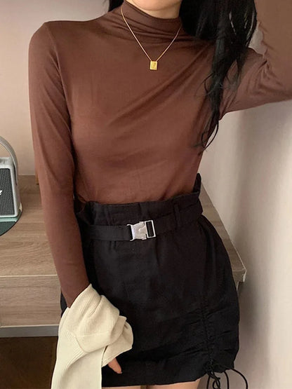 Slim Turtleneck Top – Korean Inspired
