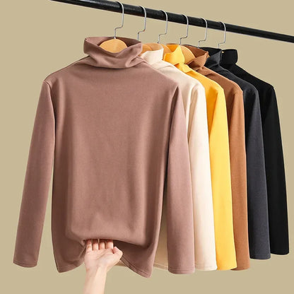 Soft Velvet Turtleneck Long Sleeve – Korean Style