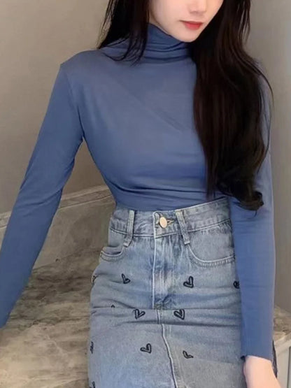 Slim Turtleneck Top – Korean Inspired