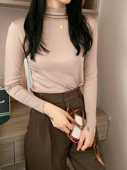 Slim Turtleneck Top – Korean Inspired