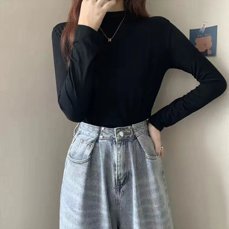 Slim Turtleneck Top – Korean Inspired