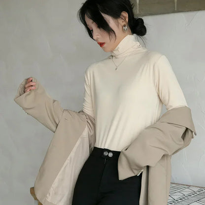 Soft Velvet Turtleneck Long Sleeve – Korean Style