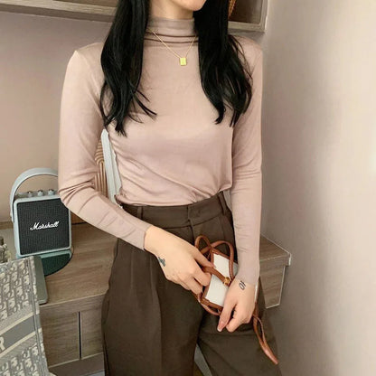 Slim Turtleneck Top – Korean Inspired